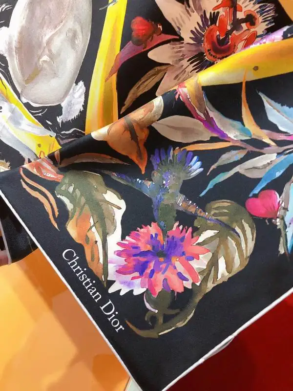 Dior silk scarf 90X90cm E28 (13)